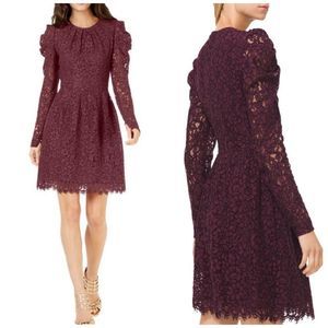 NWT MICHAEL KORS CORDED FLORAL LACE FIT & FLARE